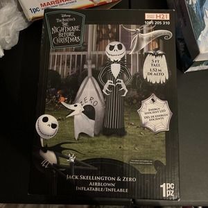 224416 Jack and Zero w/House-MD Scene-Disney Airblown Inflatable, Multicolor